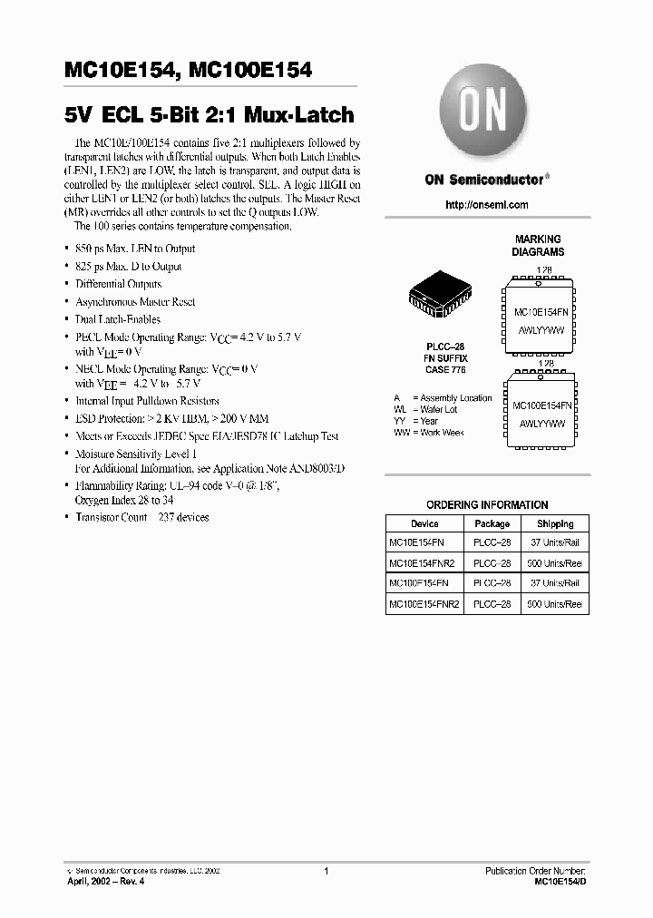 MC10E154-D_4962455.PDF Datasheet