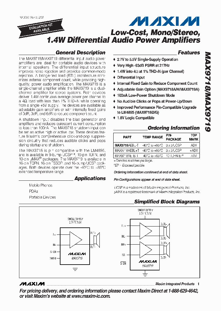 MAX9719AEUE-T_4966132.PDF Datasheet