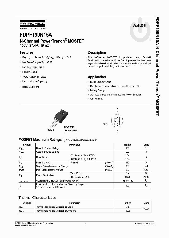 FDPF190N15A_4980174.PDF Datasheet