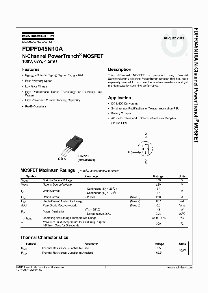 FDPF045N10A_4980169.PDF Datasheet