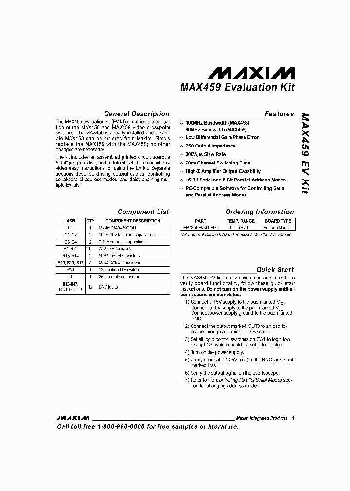 MAX459EVKIT_4982232.PDF Datasheet