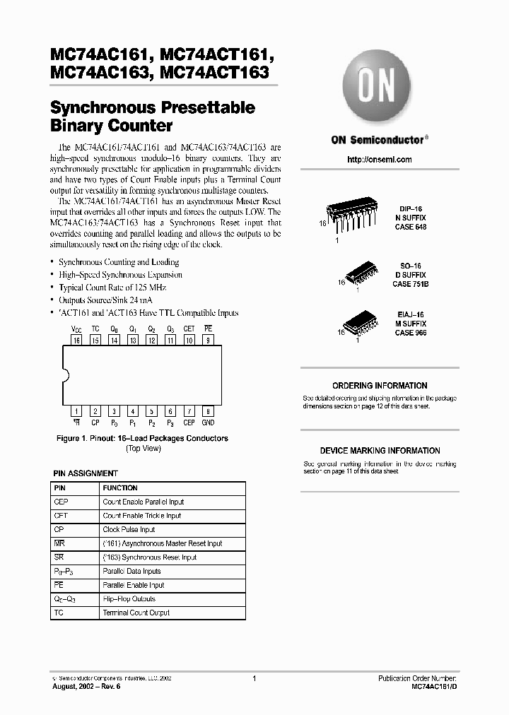 MC74AC163MEL_4987853.PDF Datasheet