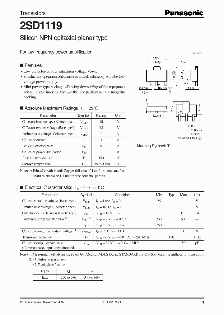 2SD1119_5002050.PDF Datasheet