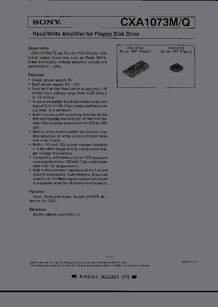 CXA1073M_5006734.PDF Datasheet