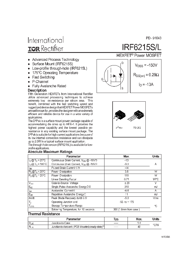 IRF6215STRR_5012052.PDF Datasheet