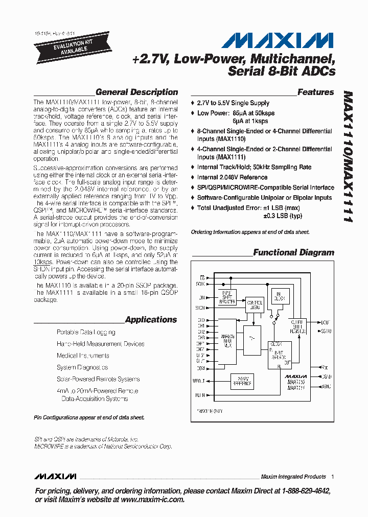 MAX1110EAP_5012197.PDF Datasheet