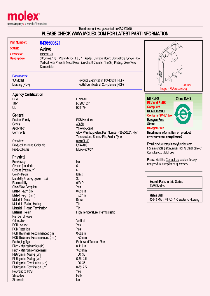 43650-0621_5016731.PDF Datasheet