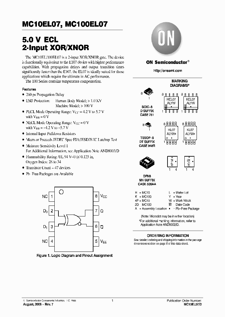 MC10EL07DTR2G_5016996.PDF Datasheet