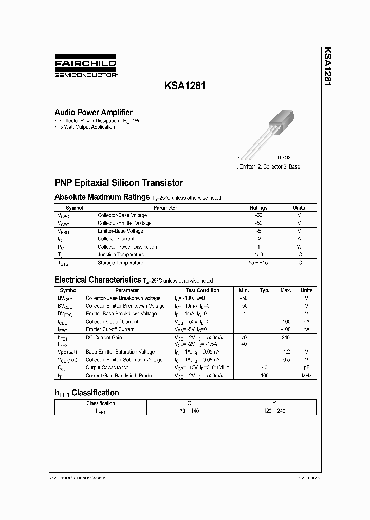 KSA1281YBU_5031928.PDF Datasheet