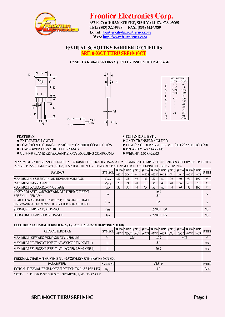 SRF10-035CT_5032091.PDF Datasheet