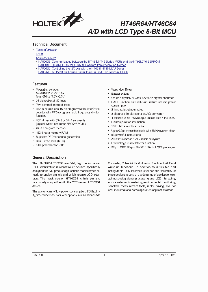 HT46C6411_5046394.PDF Datasheet