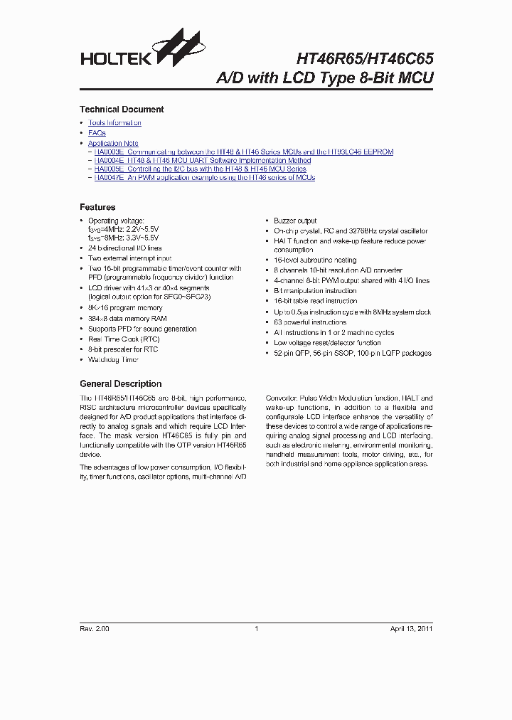 HT46C6511_5046395.PDF Datasheet