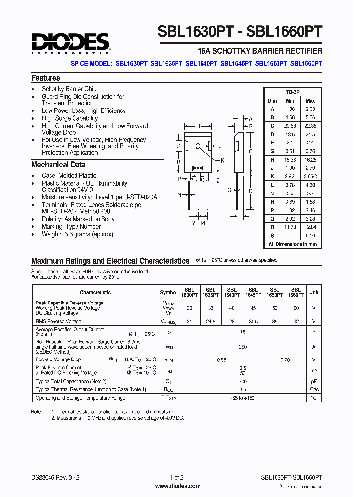 SBL1645PT_5052570.PDF Datasheet
