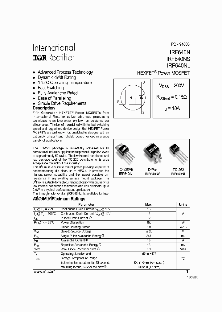 IRF640NS_5072510.PDF Datasheet