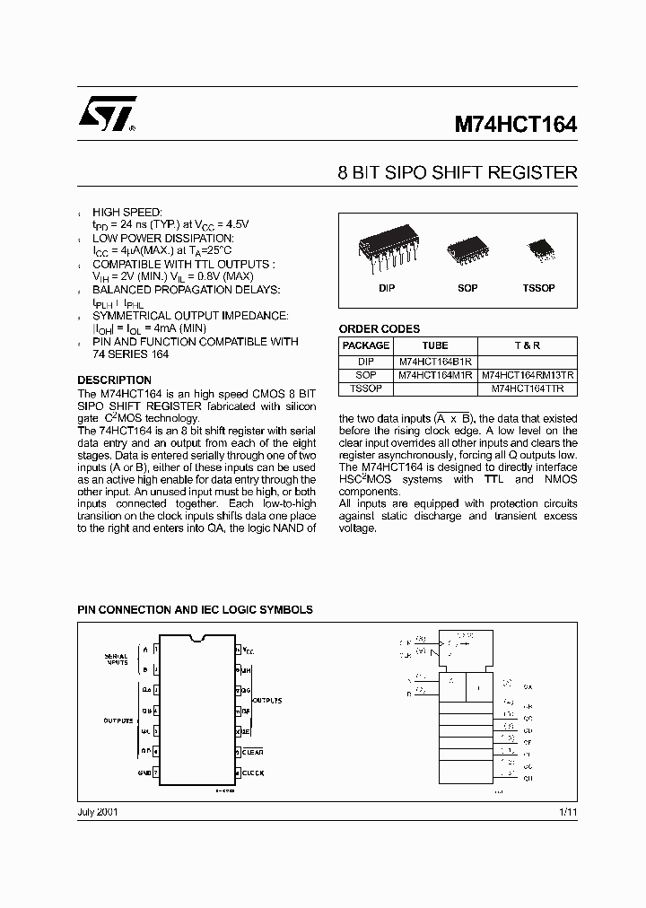 M74HCT164B1R_5084822.PDF Datasheet