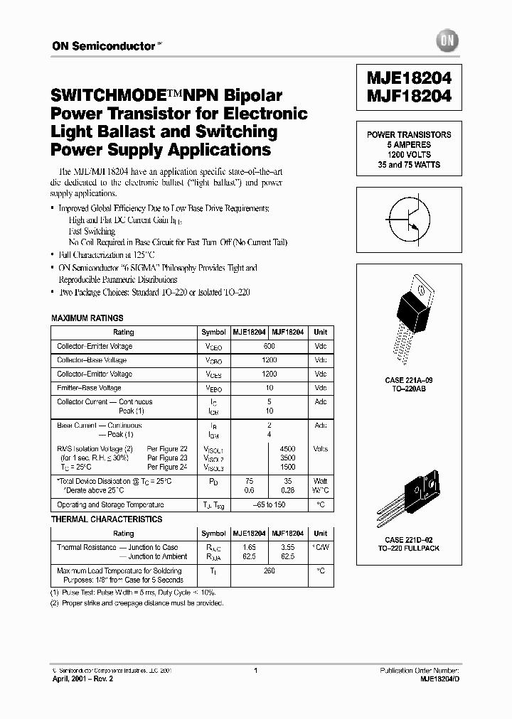 MJE18204-D_5084825.PDF Datasheet