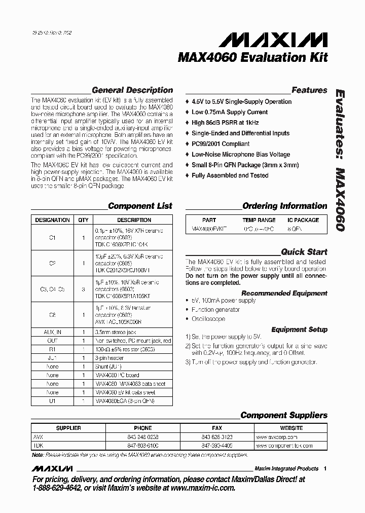 MAX4060EVKIT_5086479.PDF Datasheet