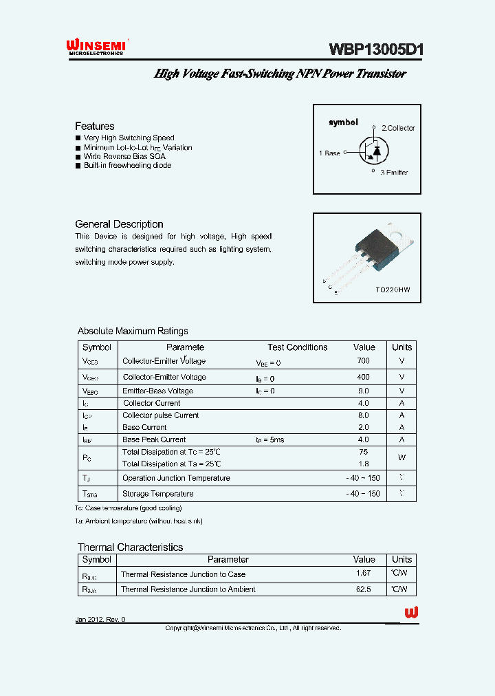 WBP13005D1_5110182.PDF Datasheet