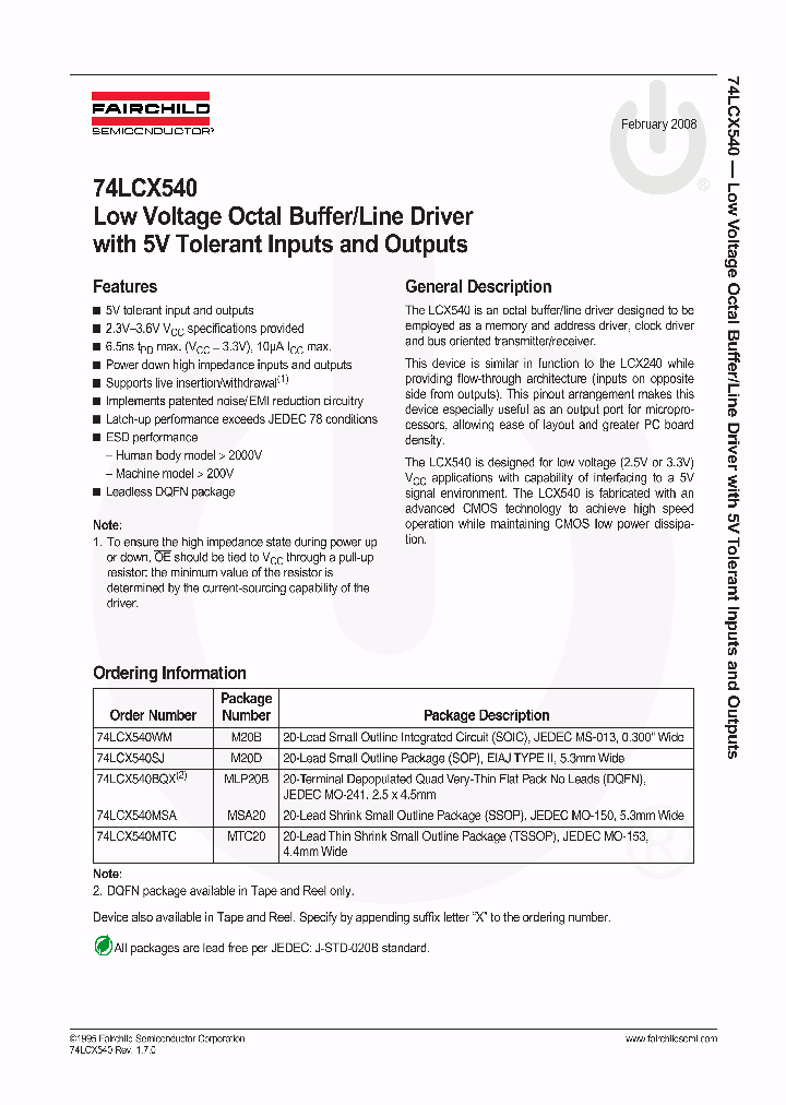 74LCX540MSAX_5113110.PDF Datasheet