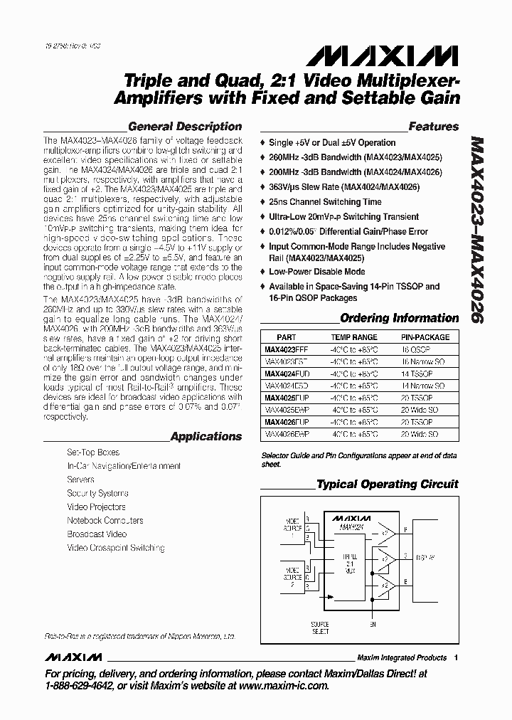 MAX4026EWP_5113503.PDF Datasheet
