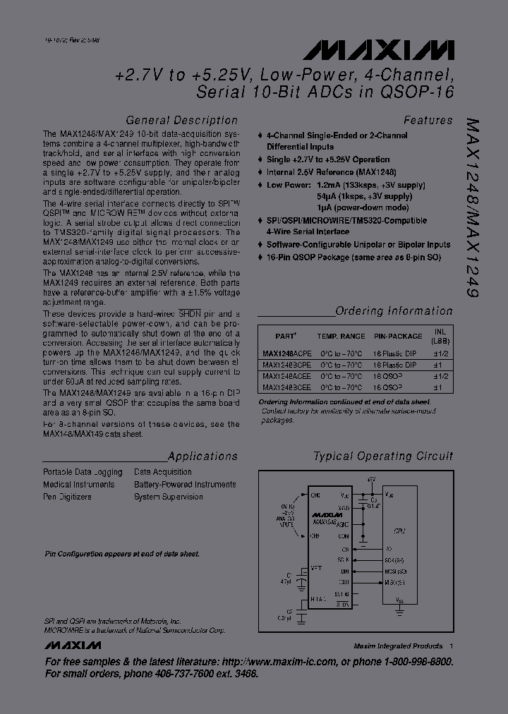 MAX1248AEEE_5132680.PDF Datasheet