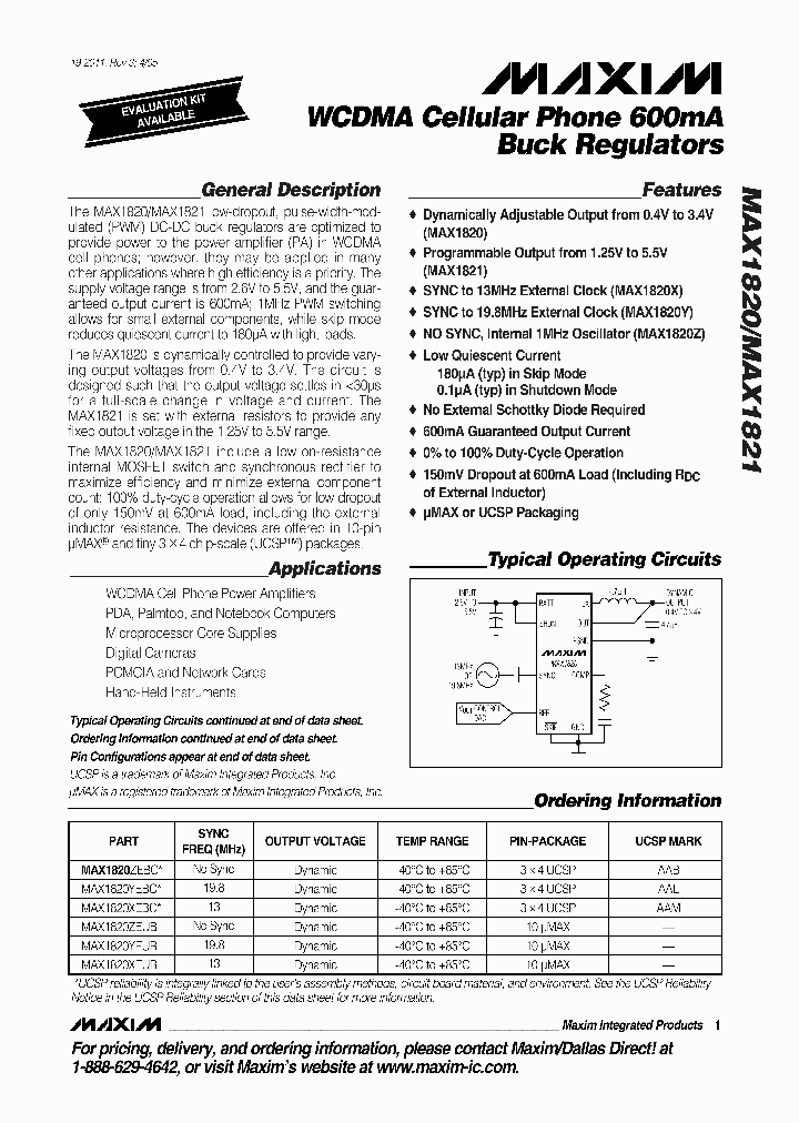 MAX1820XEBCT_5135011.PDF Datasheet