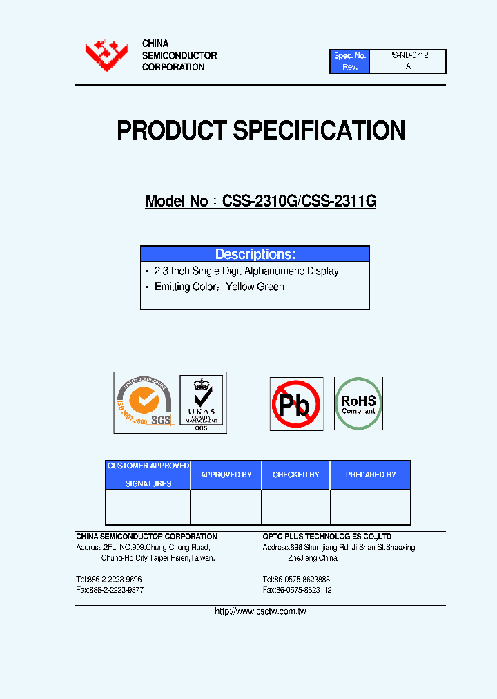 CSS-2311G_5138807.PDF Datasheet