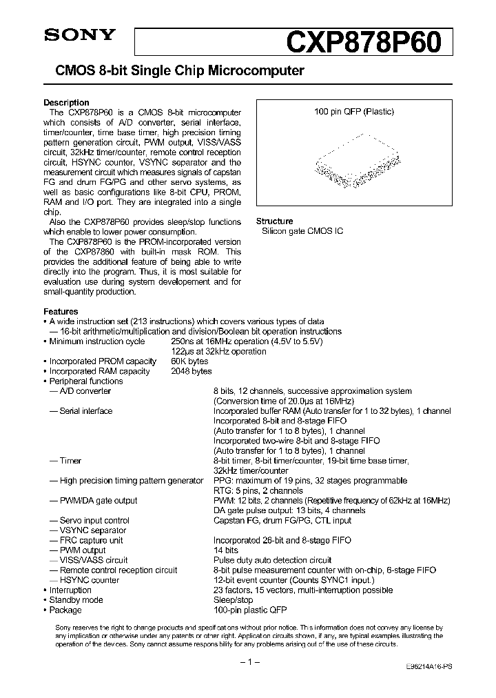 CXP878P60_5145714.PDF Datasheet