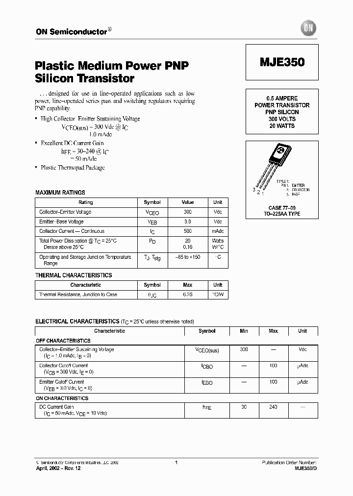 MJE350-D_5151079.PDF Datasheet