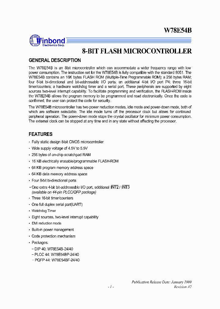 W78E54BBPBF_5174017.PDF Datasheet