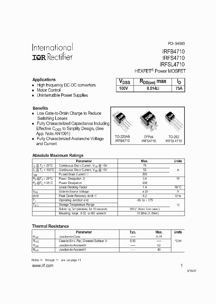 IRFB4710PBF_5180442.PDF Datasheet