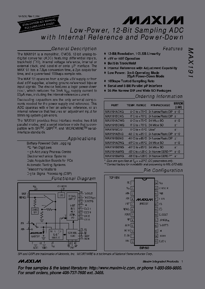 MAX191BEWGT_5188350.PDF Datasheet