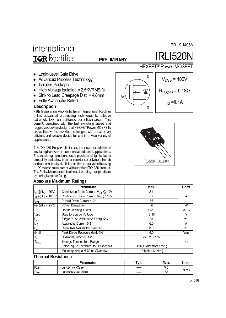 IRLI520NPBF_5205238.PDF Datasheet