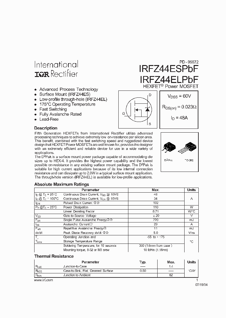 IRFZ44ESPBF_5214413.PDF Datasheet