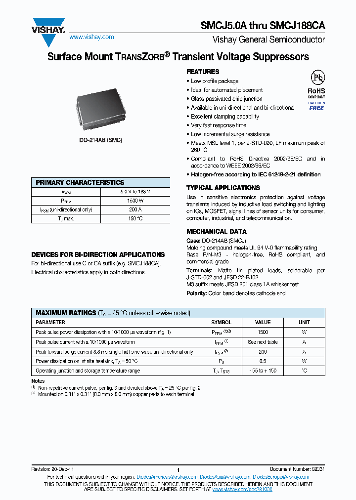 SMCJ188CA_5213939.PDF Datasheet