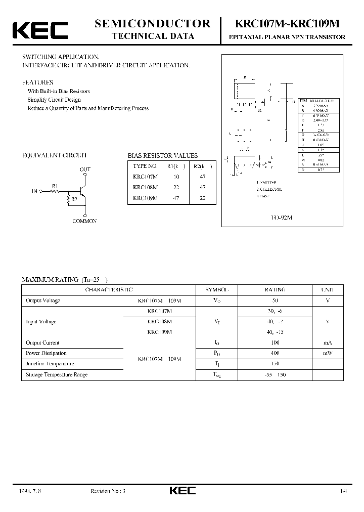 KRC109M_5211364.PDF Datasheet