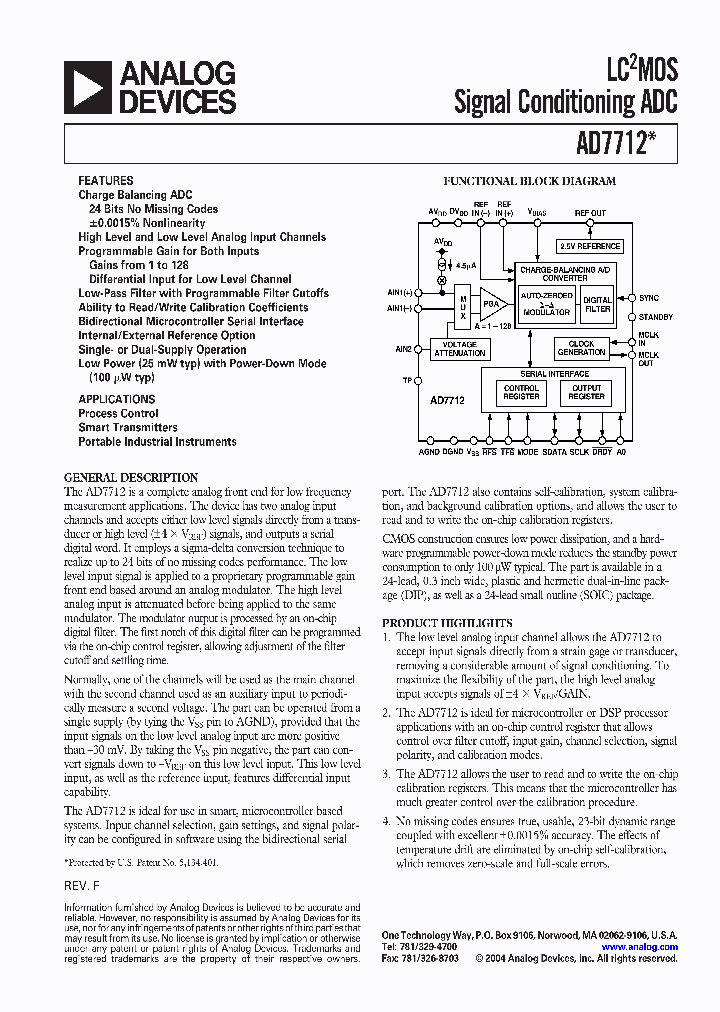 AD7712ACHIPS_5216244.PDF Datasheet