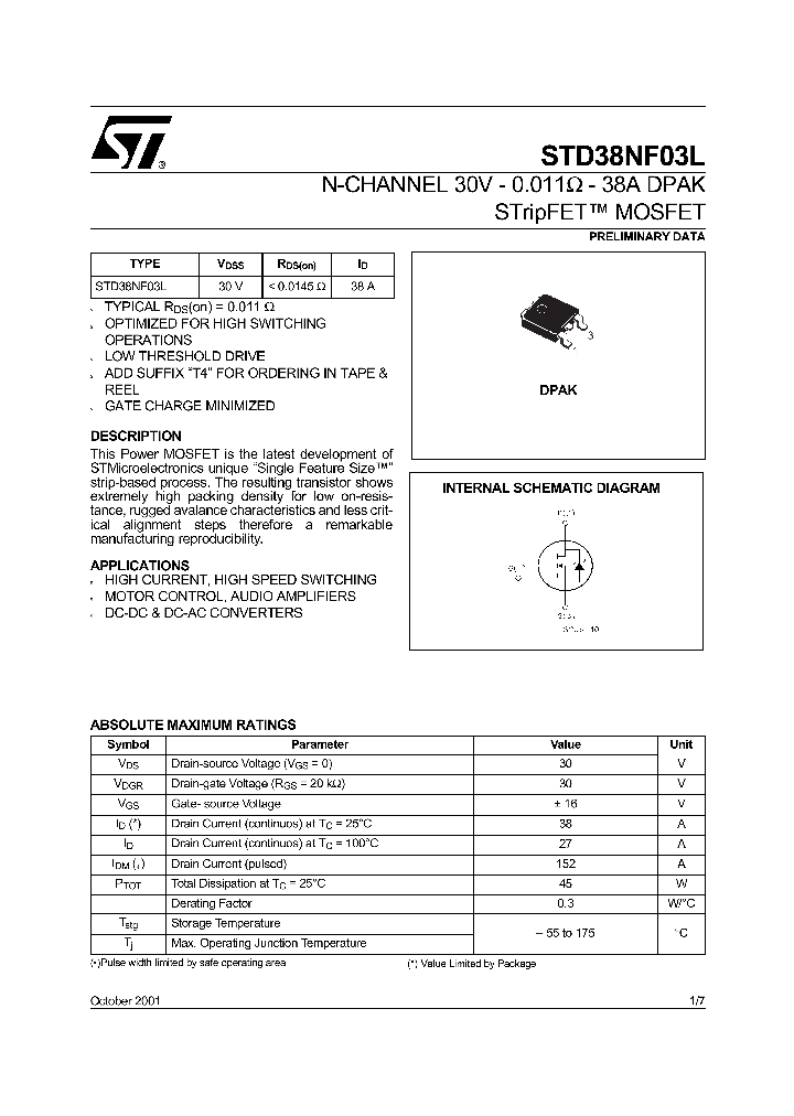STD38NF03L_5234338.PDF Datasheet