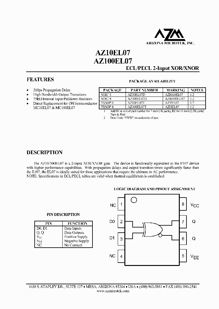 AZ10EL07D_5241629.PDF Datasheet