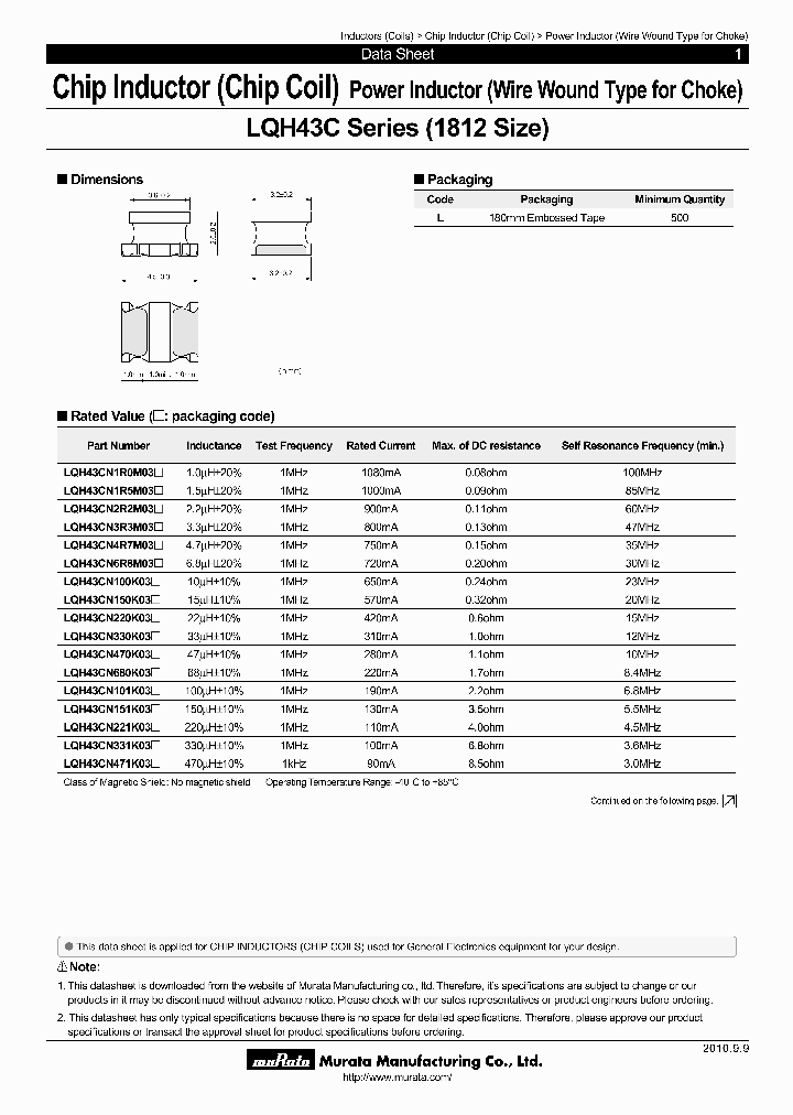 LQH43CN6R8M03L_5242482.PDF Datasheet