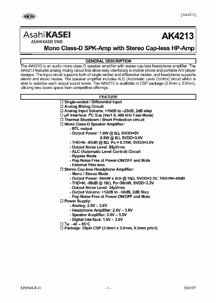 AK4213ECB_5247124.PDF Datasheet