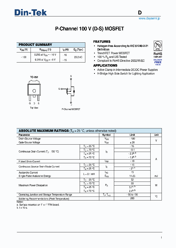 DTU15P10_5257008.PDF Datasheet