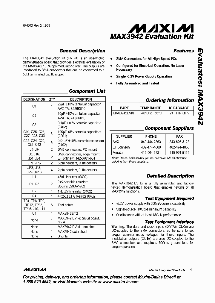MAX3942EVKIT_5258153.PDF Datasheet