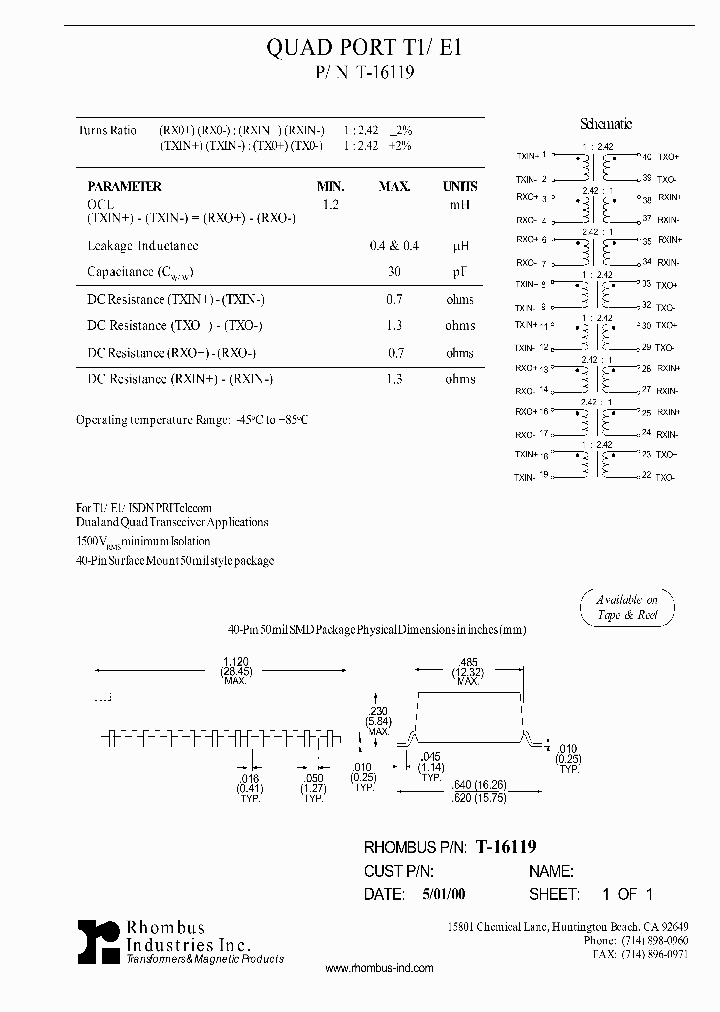 T-16119_5259343.PDF Datasheet
