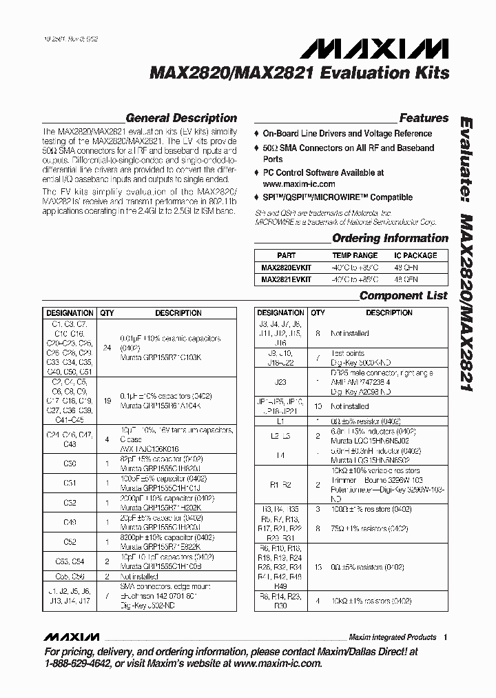 MAX2821EVKIT_5264654.PDF Datasheet