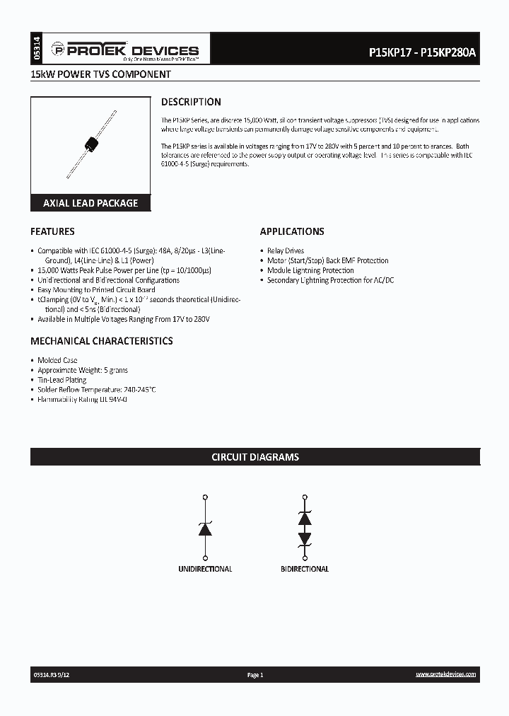 P15KP40A_5276340.PDF Datasheet