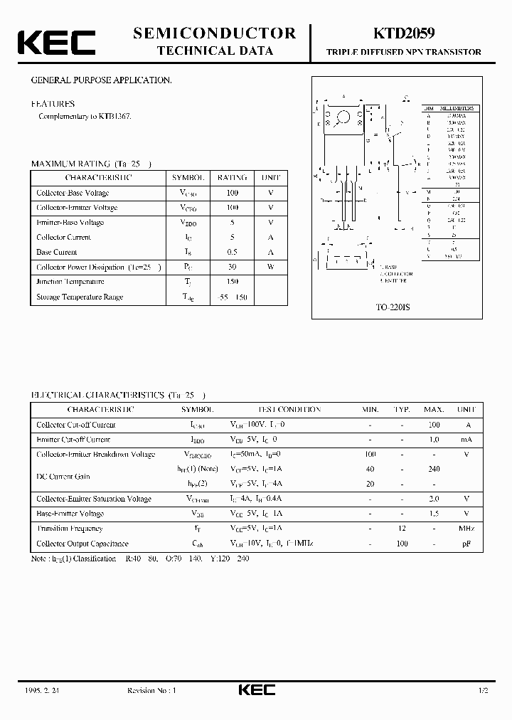 KTD2059_5278423.PDF Datasheet
