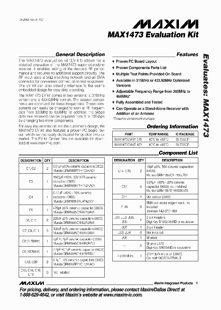 MAX1473EVKIT_5281781.PDF Datasheet