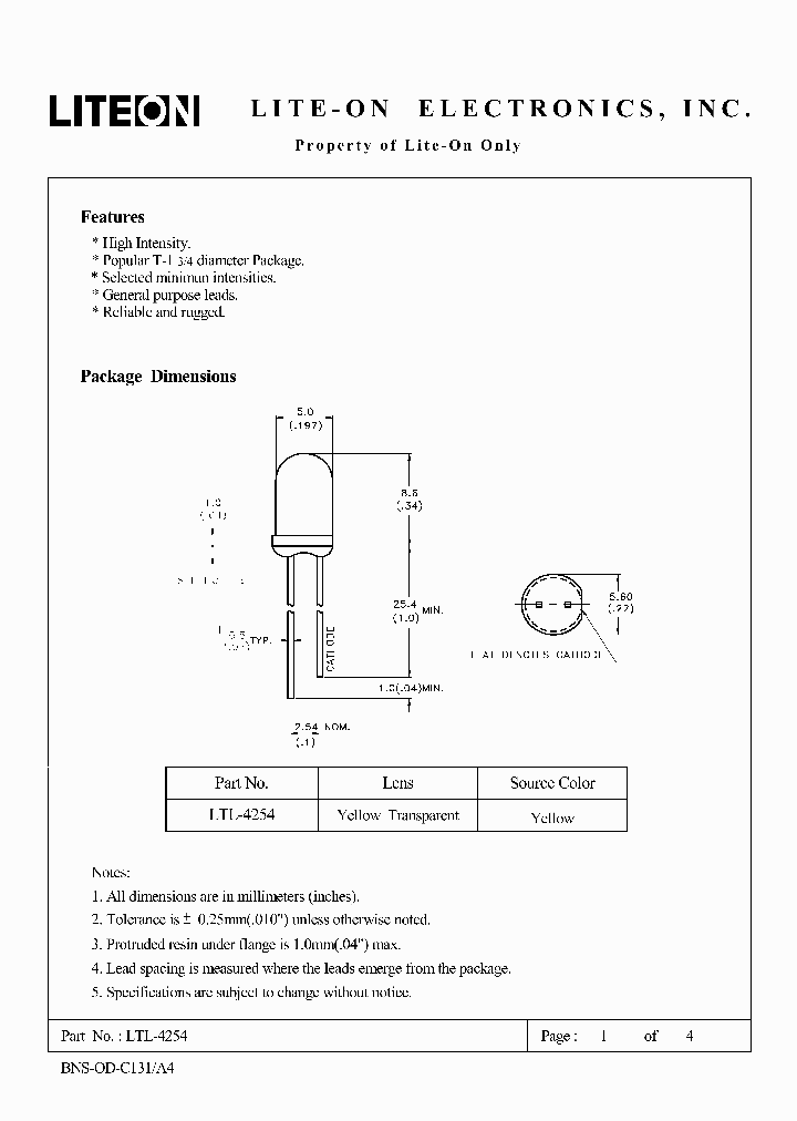 LTL-4254_5290960.PDF Datasheet