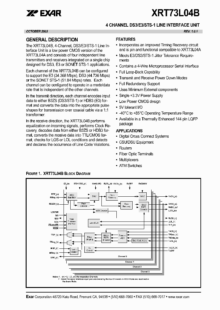 XRT73L04B_5294235.PDF Datasheet